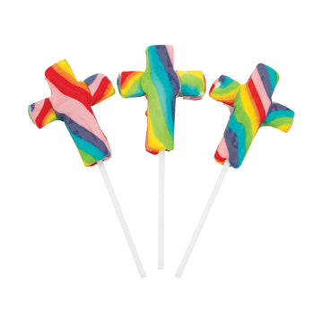 Cross-Shaped Swirl Pops - Easter & Easter Candy & Chocolate - 12 Pieces