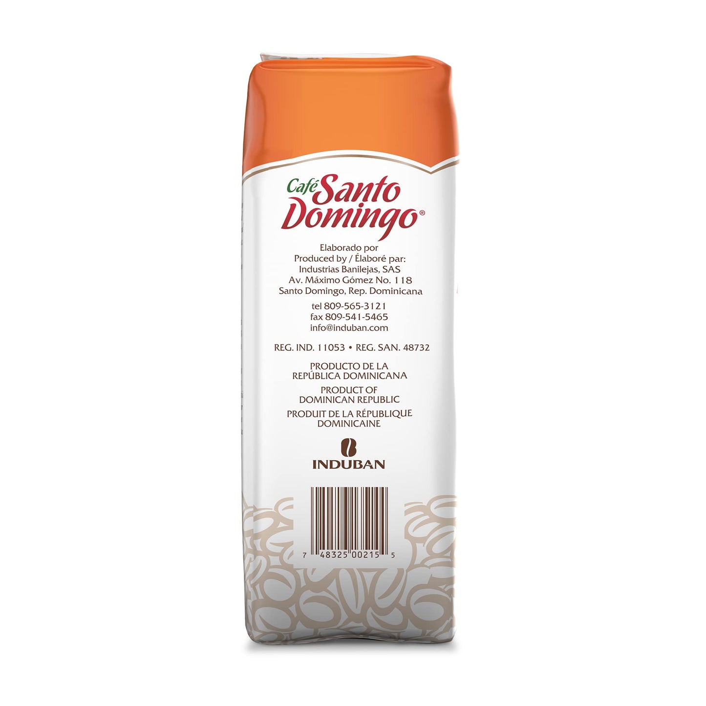 Café Santo Domingo Ground Peaberry Coffee, Medium Roast, 16 oz Bag, Dominican Republic, Pack of 1