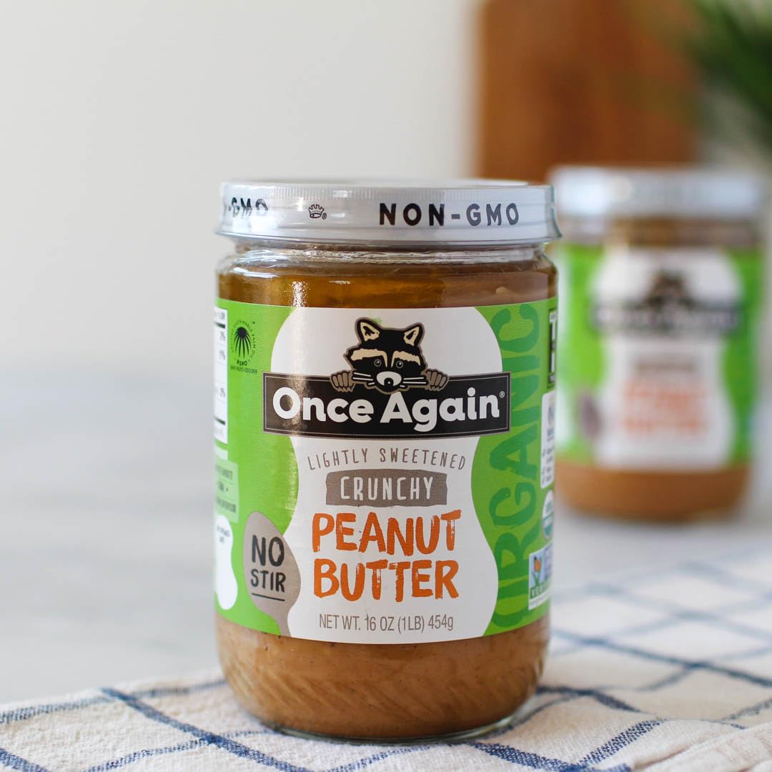 Once Again Organic Crunchy Peanut Butter, 16Oz - No Stir - Lightly Sweetened & Salted - Usda Organic, Gluten Free Certified, Veg