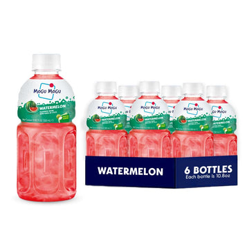 Mogu Mogu Watermelon Juice Drink with Nata de Coco, 1.8 Fl Oz (Pack of 6)