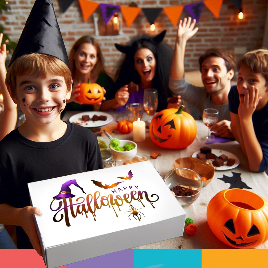Happy Halloween 8 Pack Brownies Gift Basket Chocolate Brownies Food Gifts For Men Women | 8 Pack | Ghost Pumpkin bats | Nut Free