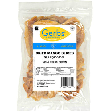 GERBS Dried Mango Slices, Unsweetened, Gluten & Peanut Free, 4 LBS Resealable Bulk Bag