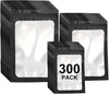 300 Pack 3 Sizes Resealable Mylar Bags Food Storage Smell Proof Bags With Front Window Packaging Pouch For Sample Snack Cookies 