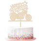 Ruscalin Happy Birthday Cake Topper Black Flash Motorcycle Party Decoration Birthday Party Cake Decoration (wood)