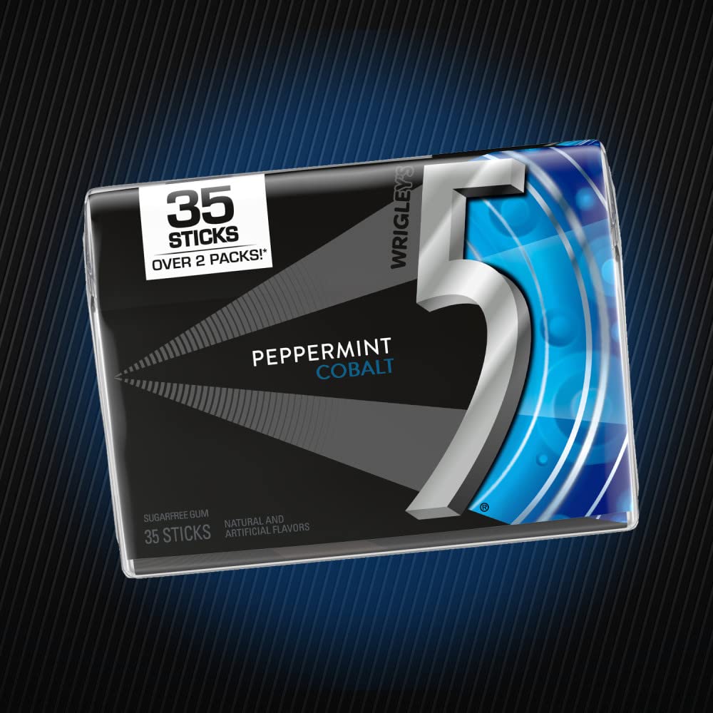 5 GUM Peppermint Cobalt Sugar Free Gum, 35-Stick Pack, 6 Packs