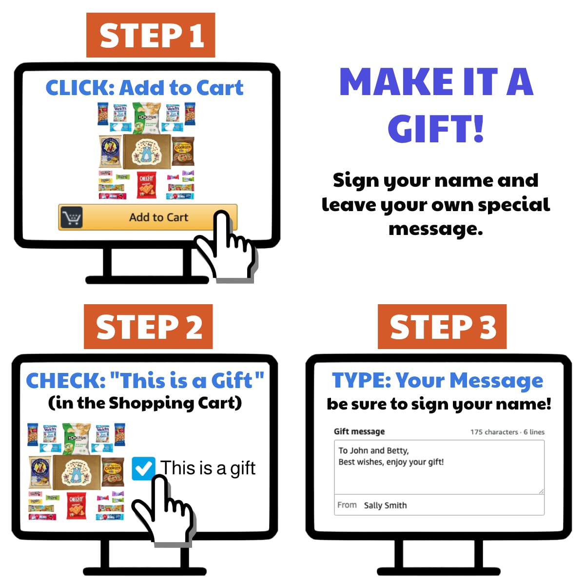 Hangry Kits Sending a Giant Hug Gifts For Men And Women - Send-A-Hug Gift Basket Care Package for Men, To A Friend Or Loved One