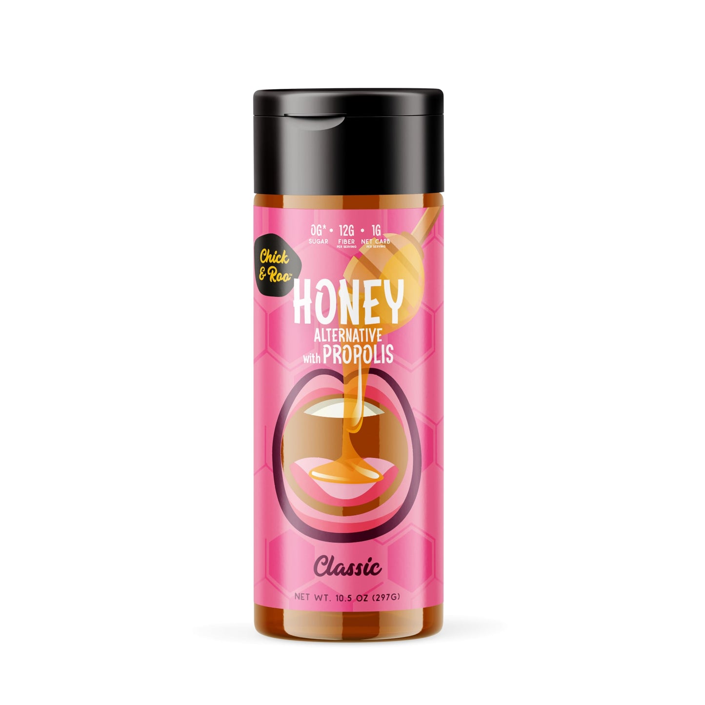 Chick & Roo Zero Sugar Honey Substitute - Classic Flavor: Naturally Enriched With Honey & Propolis, Sugar Free, Prebiotic Fiber,