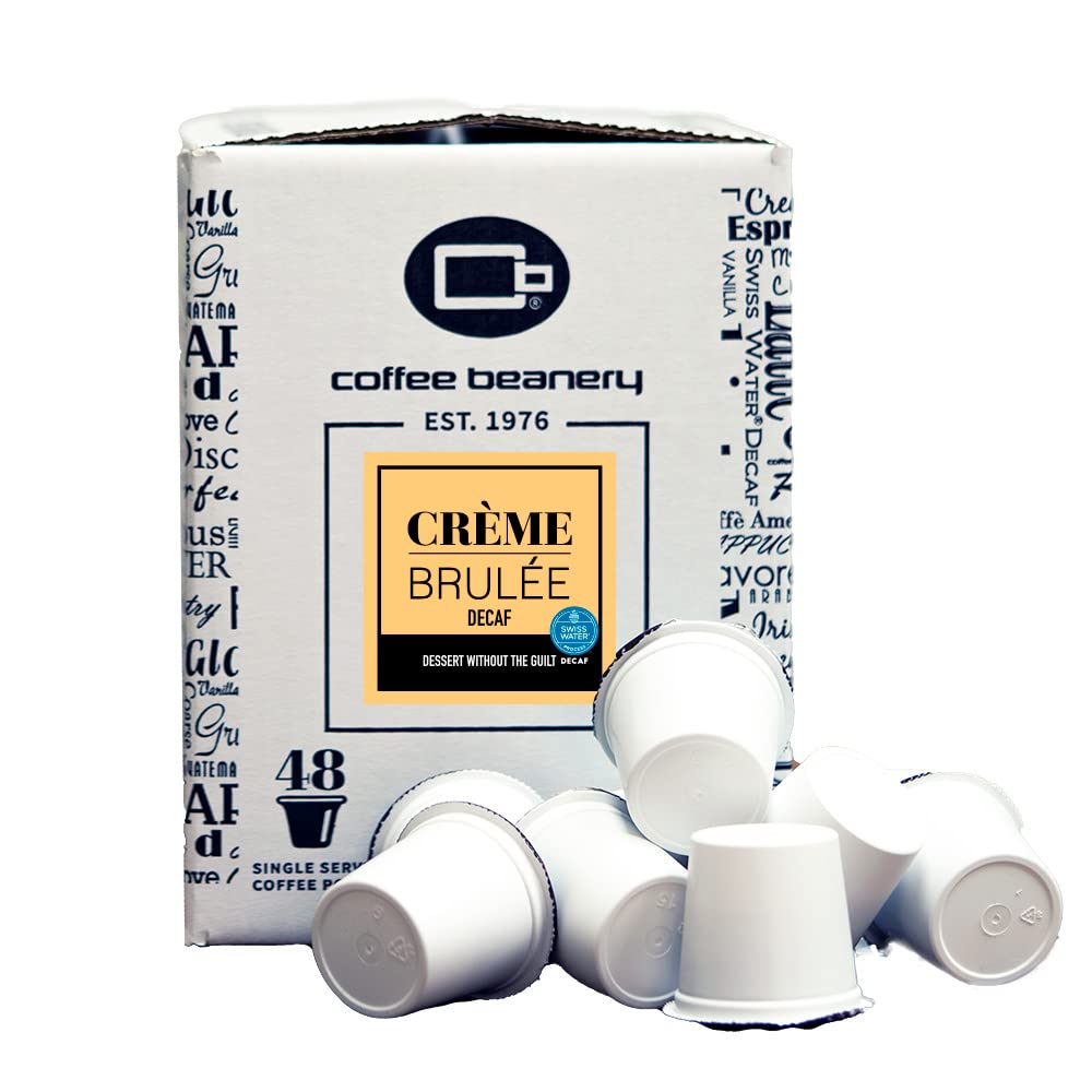 Coffee Beanery Crème Brulee Decaf Coffee Pods, Medium Roast, 48 Count Pack