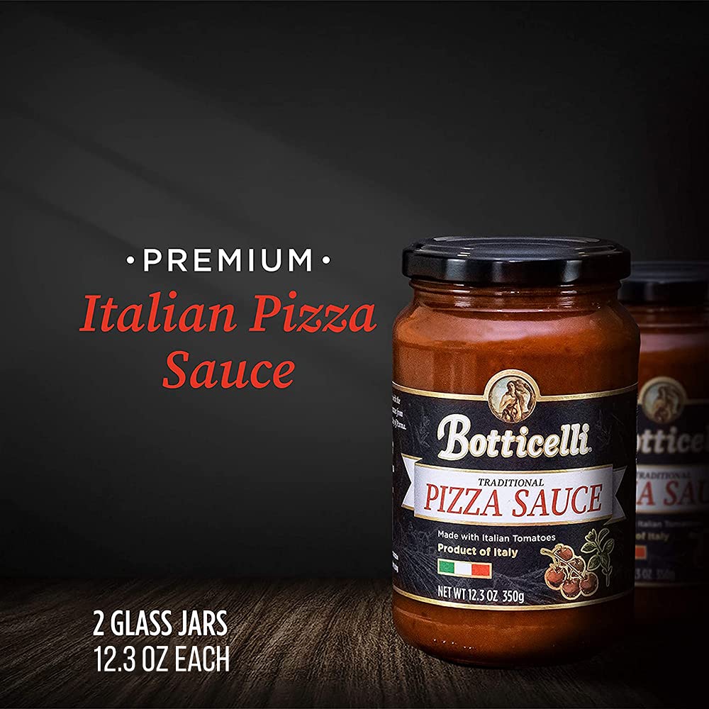 Botticelli Enhanced Italian Pizza Sauce For Authentic Italian Taste - (Pack Of 2) - Whole30 Approved - Made In Italy, Low Carb, Low Sugar, Keto-Friendly Enhanced Italian Pizza Sauce - 12.3Oz