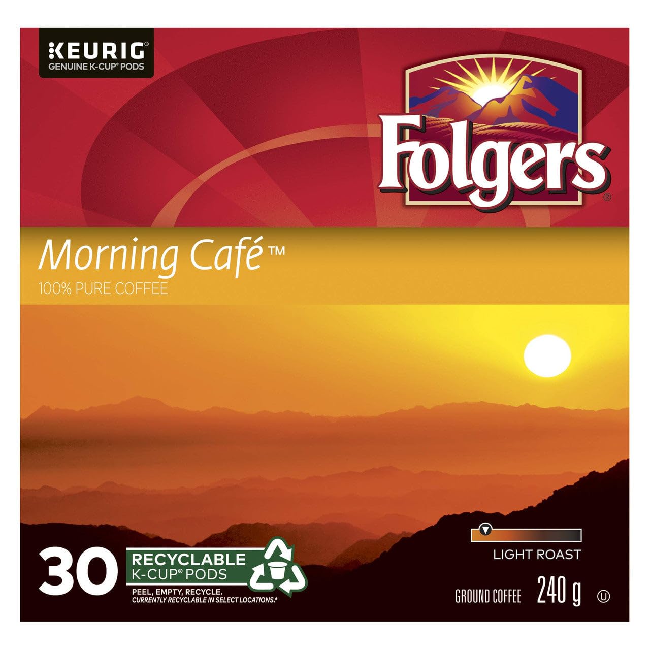 Folgers Morning Caf   K-Cup Coffee Pods 30 K-Cup Pods