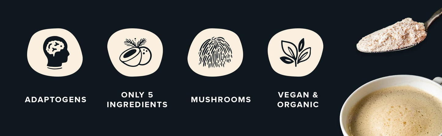 Rising Tide Organic Mushroom Superfood Creamer - Coconut Milk Powder, Lions Mane Mushrooms, & MCT Oil - Dairy Free, Unsweetened,