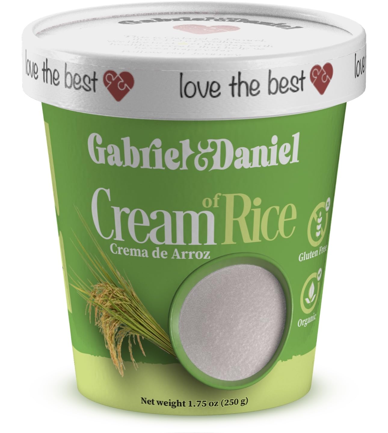 Gabriel & Daniel Creamy Rice Hot Cereal Cup – Non-GMO, Gluten Free – Pack of 6