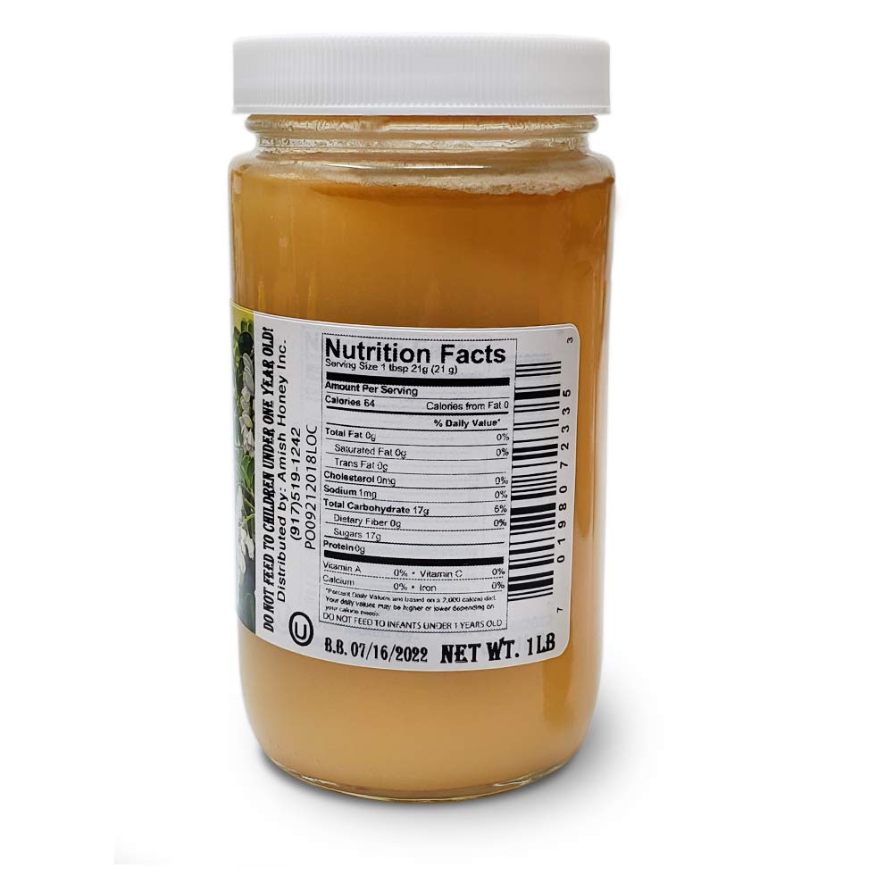 Goshen Amish Country Honey Extremely Raw Raspberry Blossom Honey 100% Natural Honey Health Benefits Unfiltered Ou Kosher Certifi