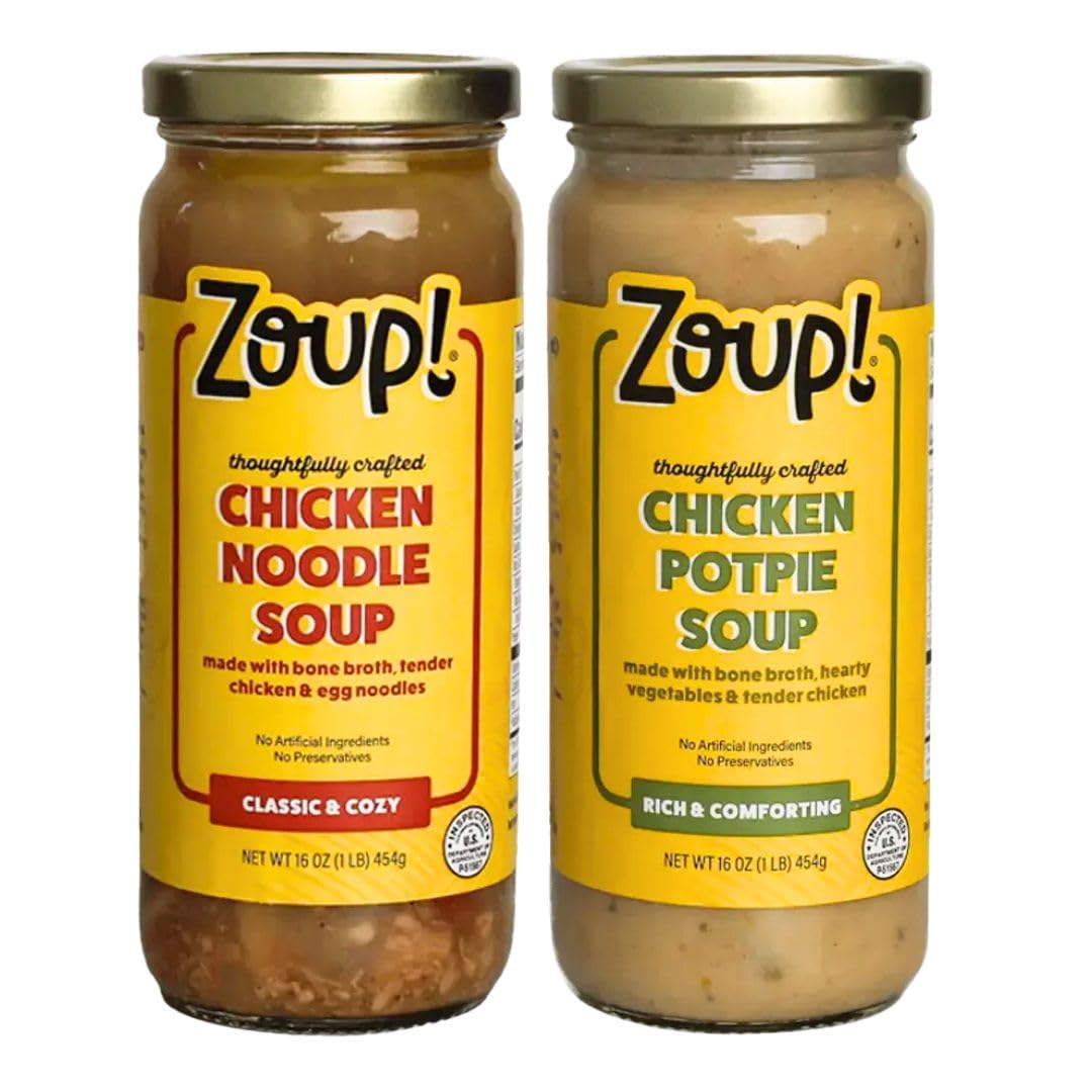 Zoupsoup Combo Pack - Chicken Noodle And Chicken Pot Pie  16Oz Each