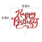 Yetxel Gold Glitter Happy Birthday Cake Topper, 7x8 inches, Red Paper Decoration for Party and Anniversary