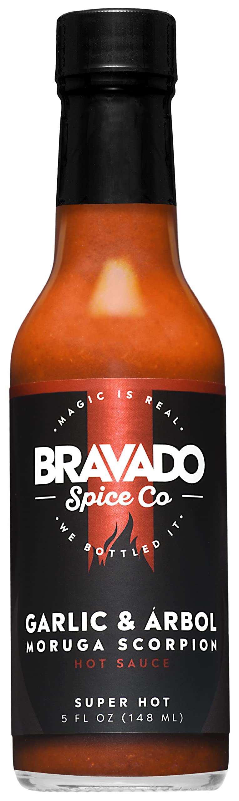 Bravado Spice Garlic and Arbol Moruga Scorpion Hot Sauce, Gluten Free, Vegan, Low Carb, 5 Fl Oz Bottle