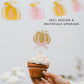 Bestus Little Pink Pumpkin Cake Topper Set, 25pcs, Glitter Cardboard, Gold & Pink for Birthday, Baby Shower, Halloween, Thanksgiving