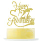 Yetxel Gold Glitter Cake Topper for 27th Anniversary - Paper Decoration, 27th Wedding/Birthday Party, Elegant Design