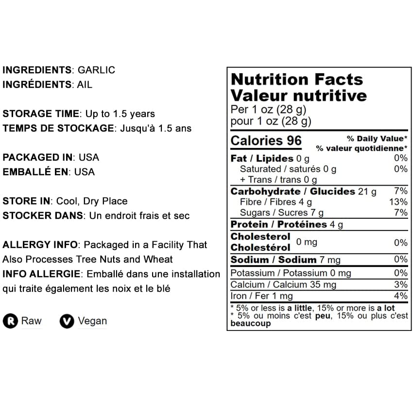 Food To Live - Minced Garlic, 4 Pounds - Dried Garlic Flakes, Vegan. More Intense Than Garlic Powder. Rich In Vitamin B, Fiber,