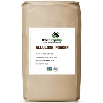 Morning Pep Allulose Sweetener 55 Lb - Zero Calorie Sugar Alternative, 100% Pure, No Erythritol, Non-Gmo Project Verified, Keto 