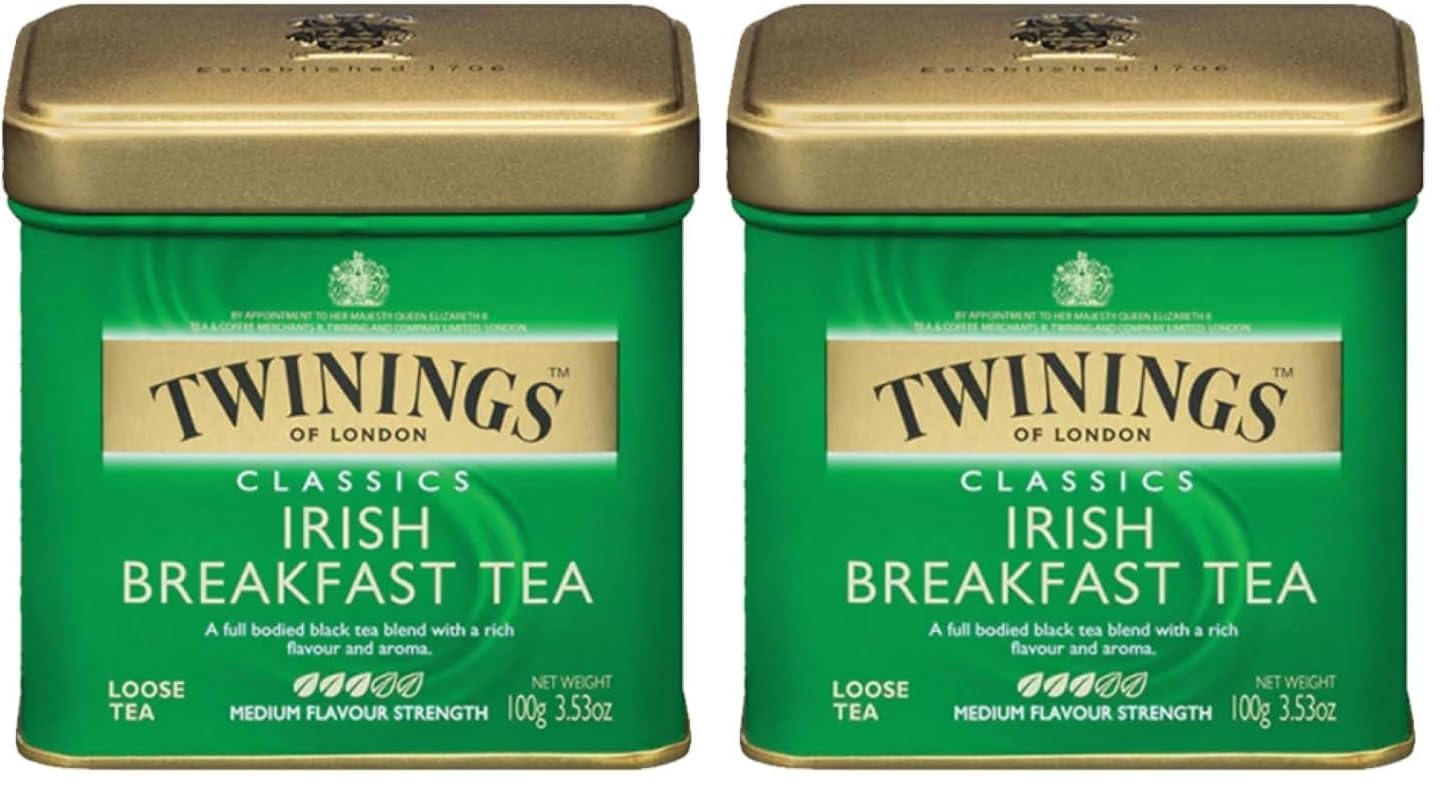 Twinings of London Loose Irish Breakfast Tea, 3.53 Ounce Tin (Pack of 2)