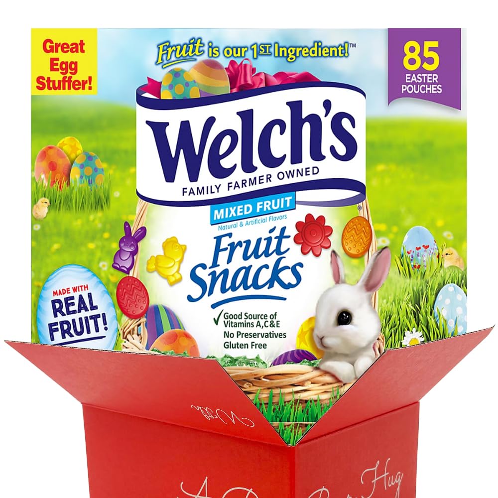 Easter Fruit Snack Gummy | Individually Wrapped Mixed Healthy Snack Kids & Adults | Easter Egg Hunt Diy Basket Filler & Stuffer 