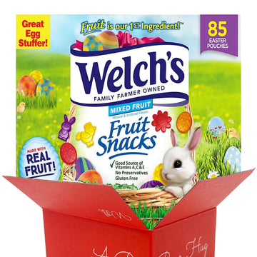 Easter Fruit Snack Gummy | Individually Wrapped Mixed Healthy Snack Kids & Adults | Easter Egg Hunt Diy Basket Filler & Stuffer 