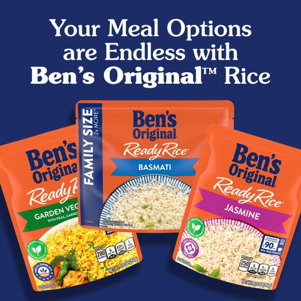 BEN S ORIGINAL READY RICE Cilantro Lime Flavored Family Size Rice, Easy Dinner Side, 17.3 oz Pouch (Pack of 6)