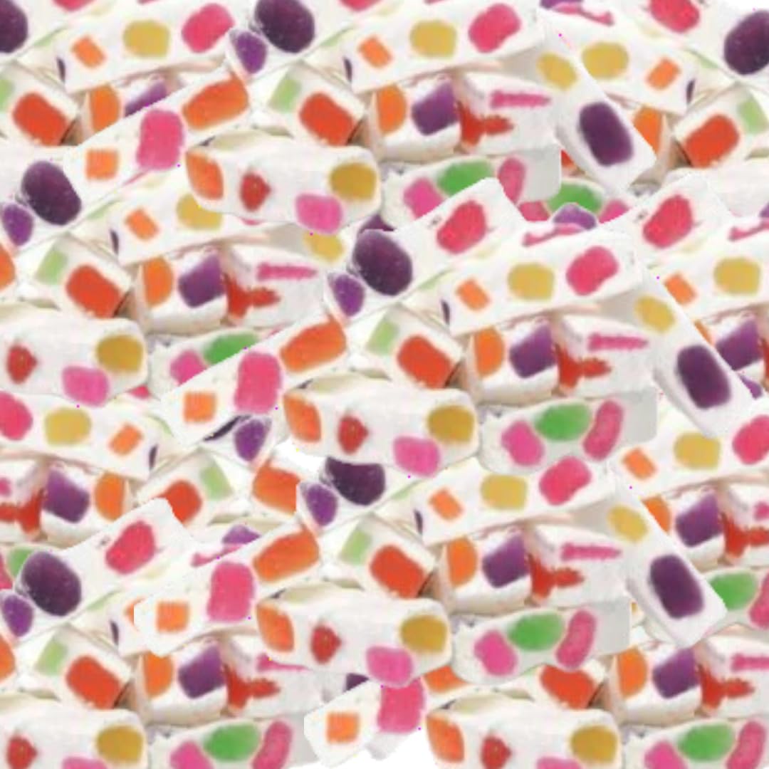 Italian Jujube Nougat Candies - Soft & Chewy With Fruity Jelly Beans Gift - Bulk Bags By Lyza'S Sweets & Treats (2.2 Lb, Tropica