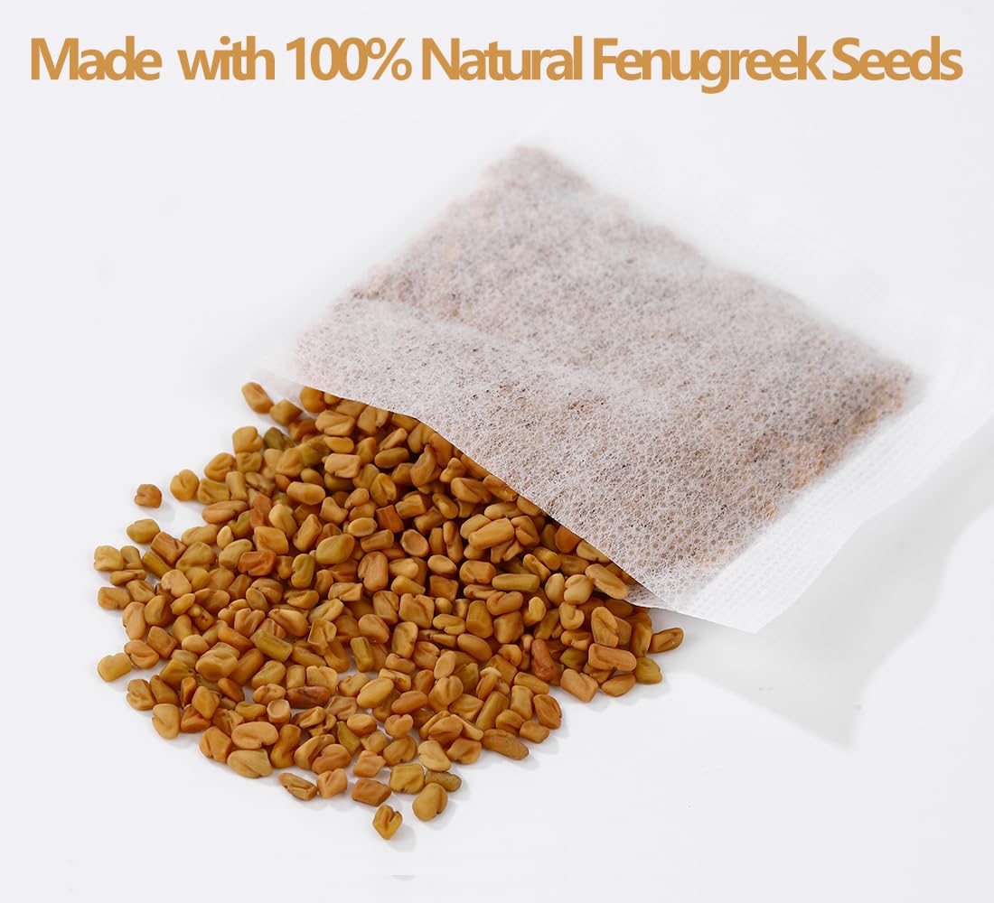 ULTHMOK Premium Fenugreek Tea Bags, 100% Natural, Caffeine Free, 60 Count Pack