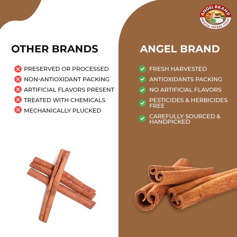 Angel Brand Cassia Cinnamon Sticks - Whole 2.5Oz Bottle - Aromatic, Fresh, And Flavorful Cinnamon Sticks For Cooking, Baking, Be