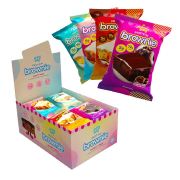 Prime Bites Protein Brownie From Alpha Prime Nutrition Products | High Protein, Collagen Fortified Low Sugar Treat | Delicious Snack | 12 Bars Per Box (Variety Pack)