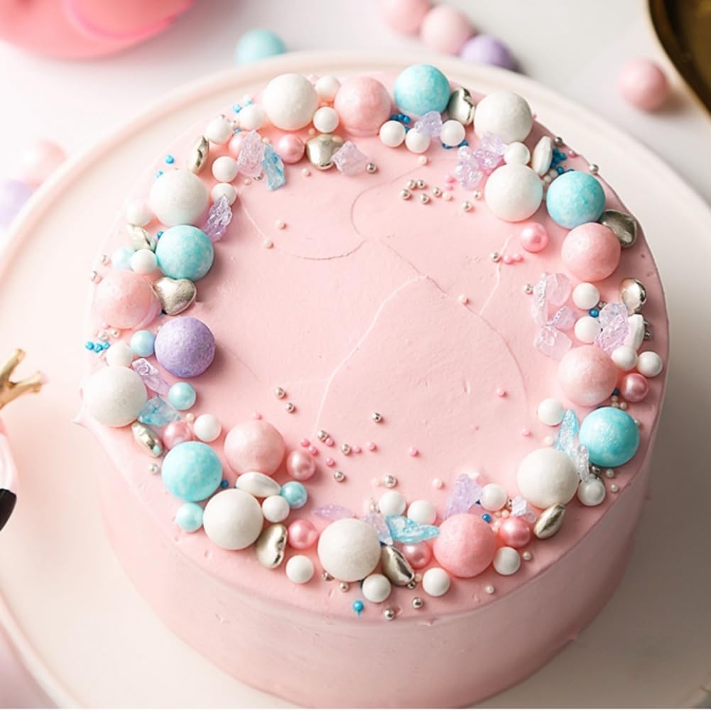 Edible Macarone Sugar Pearls Sprinkles Candy Mix Size Pearls Cake Decorations Cupcake Toppers Cookie Decorating Perfect For Wedd