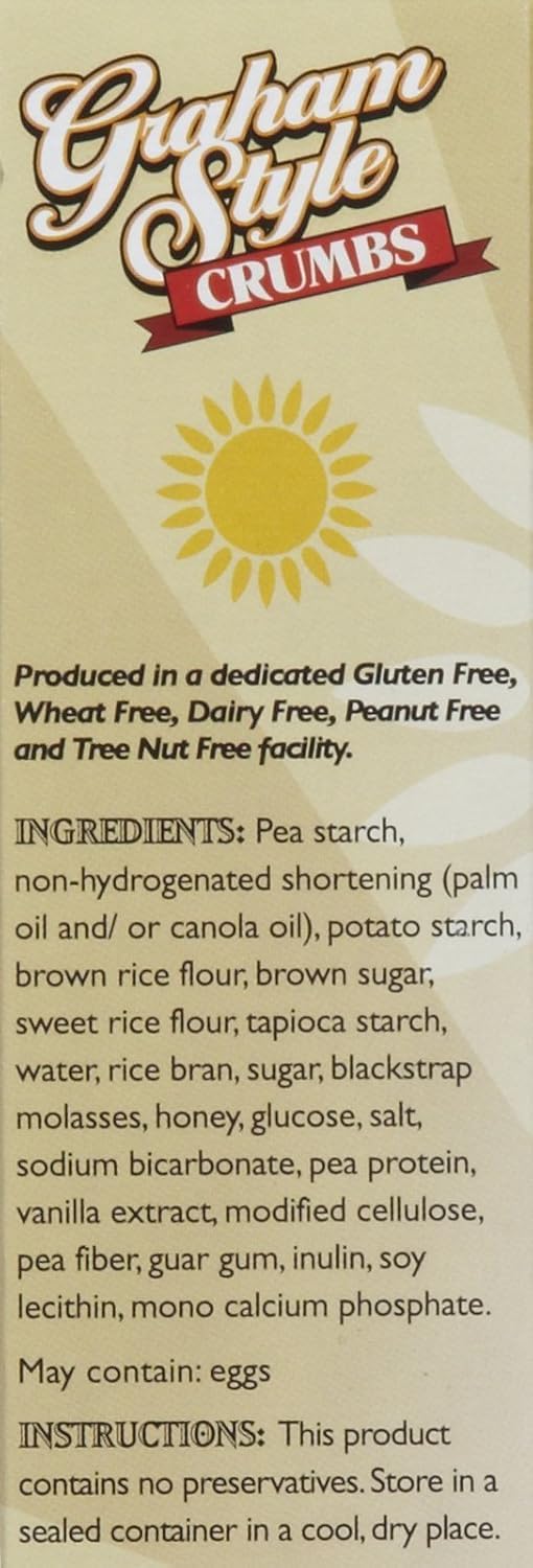 Kinnikinnick Gluten Free Graham Style Crumbs, Vegan, Allergy Friendly, 10.5 oz, Pack of 6 - Perfect for Baking and Snacking