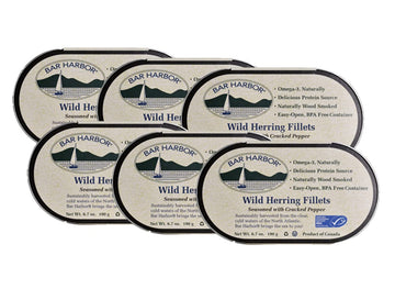 Bar Harbor Wild Herring Fillets with Cracked Pepper, 6.7 oz (Pack of 6)