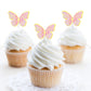 66 Pcs Butterfly Cupcake Toppers Birthday Party Decor,Pink Gold Cake Topper Picks Decor For Girls Women Wedding Birthday Party B