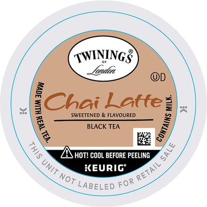 Twinings Chai Latte Black Tea K-Cup Pods for Keurig, Creamy, Slightly Sweet Tea, Caffeinated, 24 Count (Pack of 1)