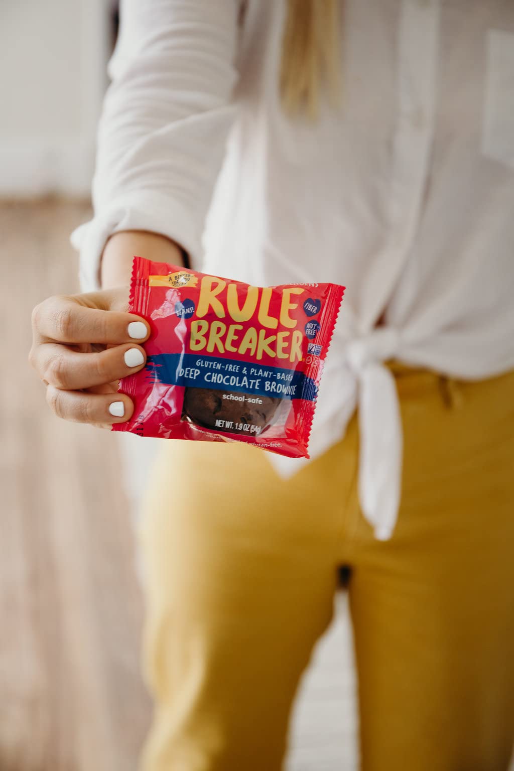 Rule Breaker Snacks Brownie Blondie Variety Pack | Vegan, Gluten-Free | 1.9 oz (Pack of 4) | Chocolate Chip Blondie & Chocolate Brownie