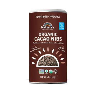 Natierra Himalania Organic Cacao Nibs Shaker | Non-Gmo & Vegan | 5 Ounce