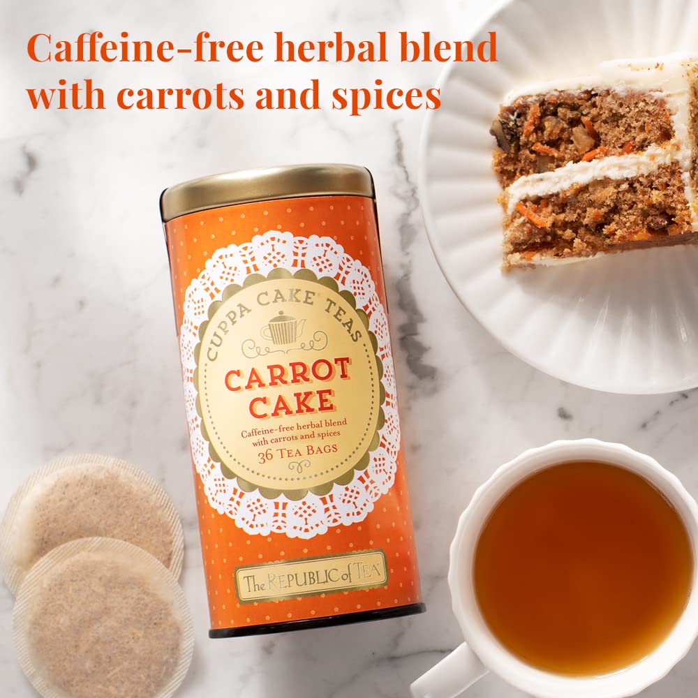 The Republic of Tea Carrot Cake Cuppa Cake Tea, Caffeine-Free, 36 Tea Bags