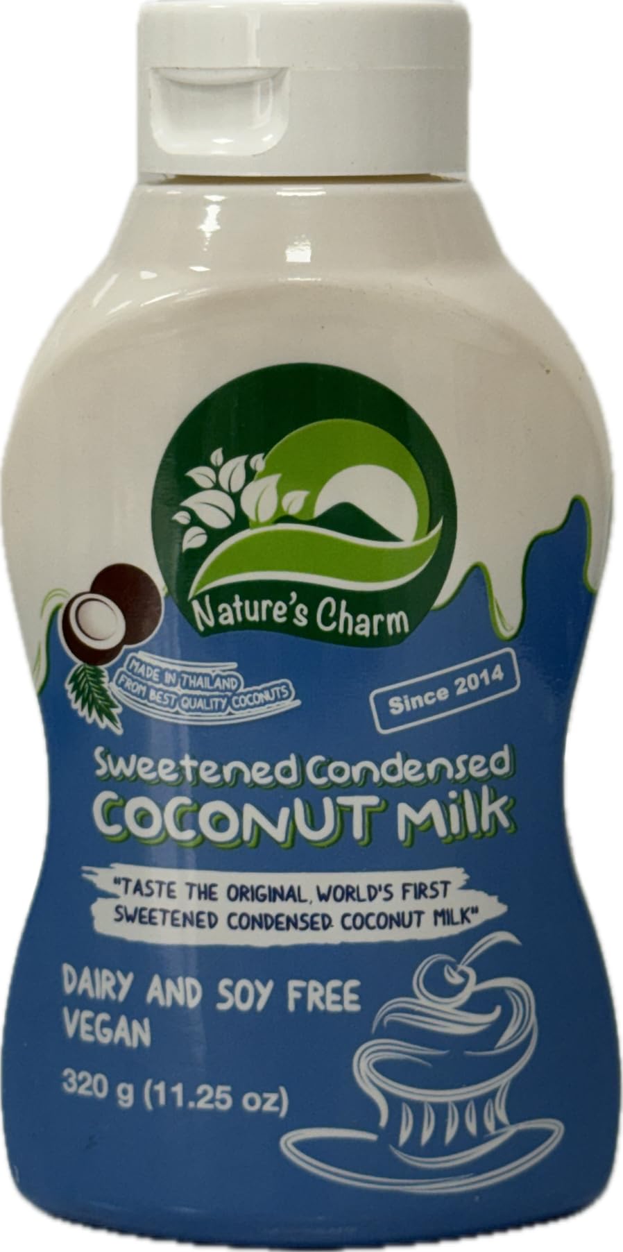 KC Commerce Sweetened Condensed Coconut Milk, Dairy Free, Vegan, Gluten Free, 11.25 oz (Pack of 2) with Wooden Spoon