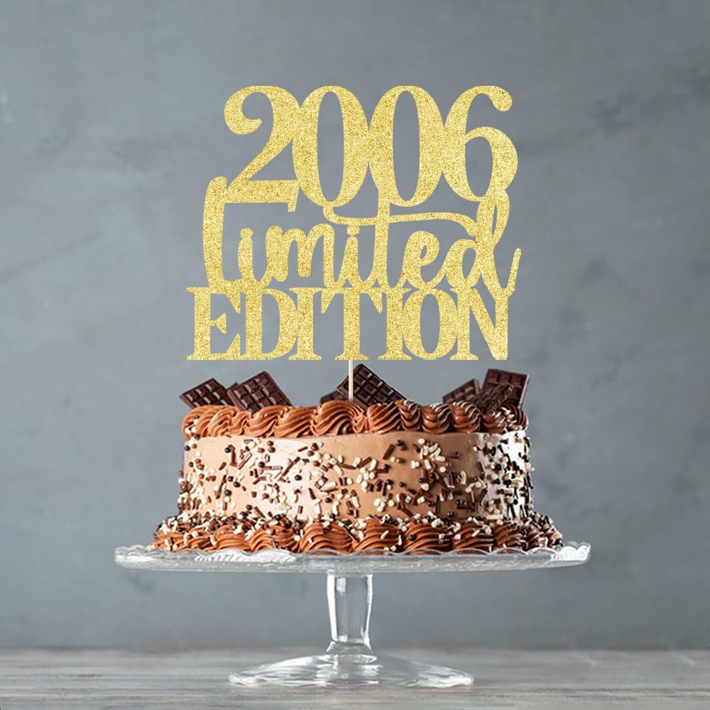 Limited Edition 2006 Cake Topper 19Th Birthday Happy Birthday Cake Topper Men And Women Cheer 19 Years Old Handmade Golden Glitt