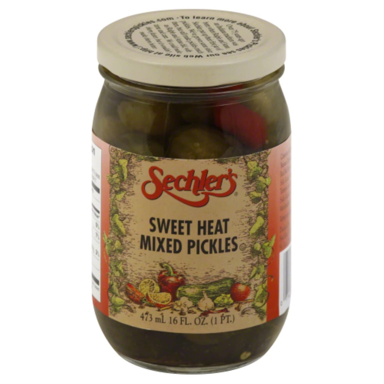Sechlers Pickle Sweet Mixed Heat, 16 oz, Pack of 6, Model 2