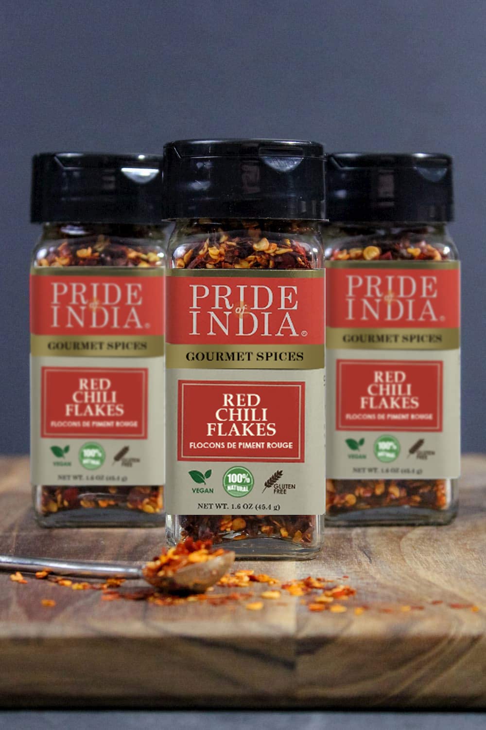 Pride Of India ?Red Chili Flakes ?Gourmet Spice/ Culinary Must Have ?Pleasant Heat/ Distinct Flavor & Aroma ?Sprinkle Onto Pizza