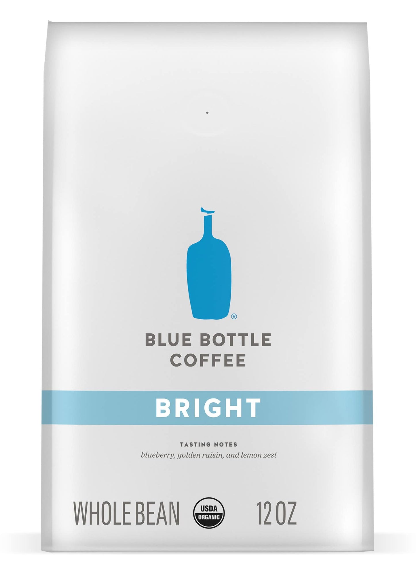 Blue Bottle Coffee Whole Bean Organic Coffee Bright Light Roast 12 oz Bag Pack of 6