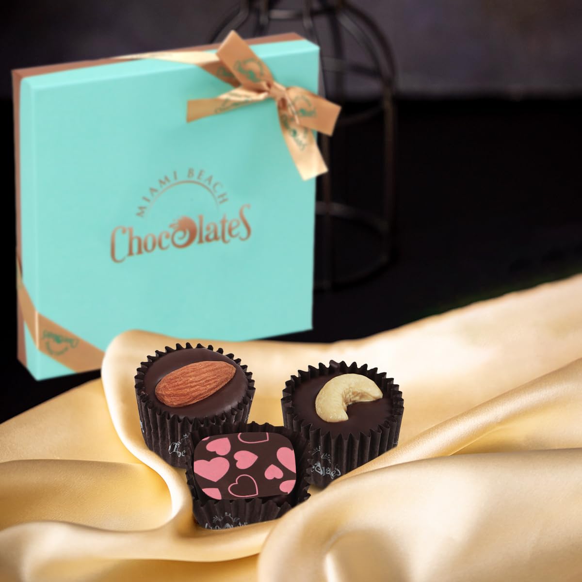 SWEETSIDE CANDY CO. Vegan Dark Chocolate Truffles Gift Box, 9 Pieces, Assorted Chocolates for Gifts