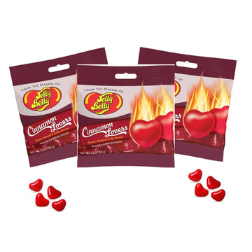 Jelly Beans Cinnamon Lovers Heart Shaped - 3 Packs - 3.5oz Bags | PERFECT SWEET HEAT SNACK!