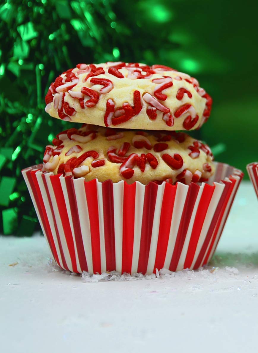 Mystic Sprinkles Christmas Holiday Sprinkle Mixes (Peppermint Flavored Candy Cane Sprinkles 3oz)