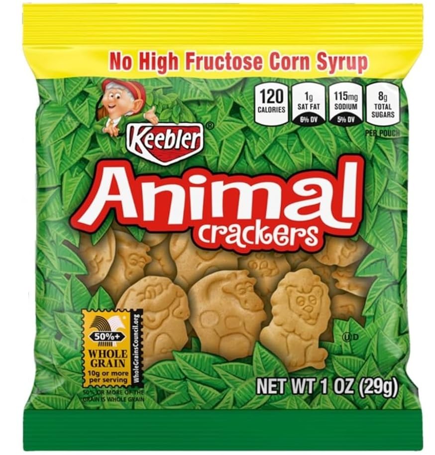 Animal Crackers, Crackers individual bags, Variety Crackers Snack Bulk Packs - Graham Cracker, Keebler, Whole Grain, No High Fru