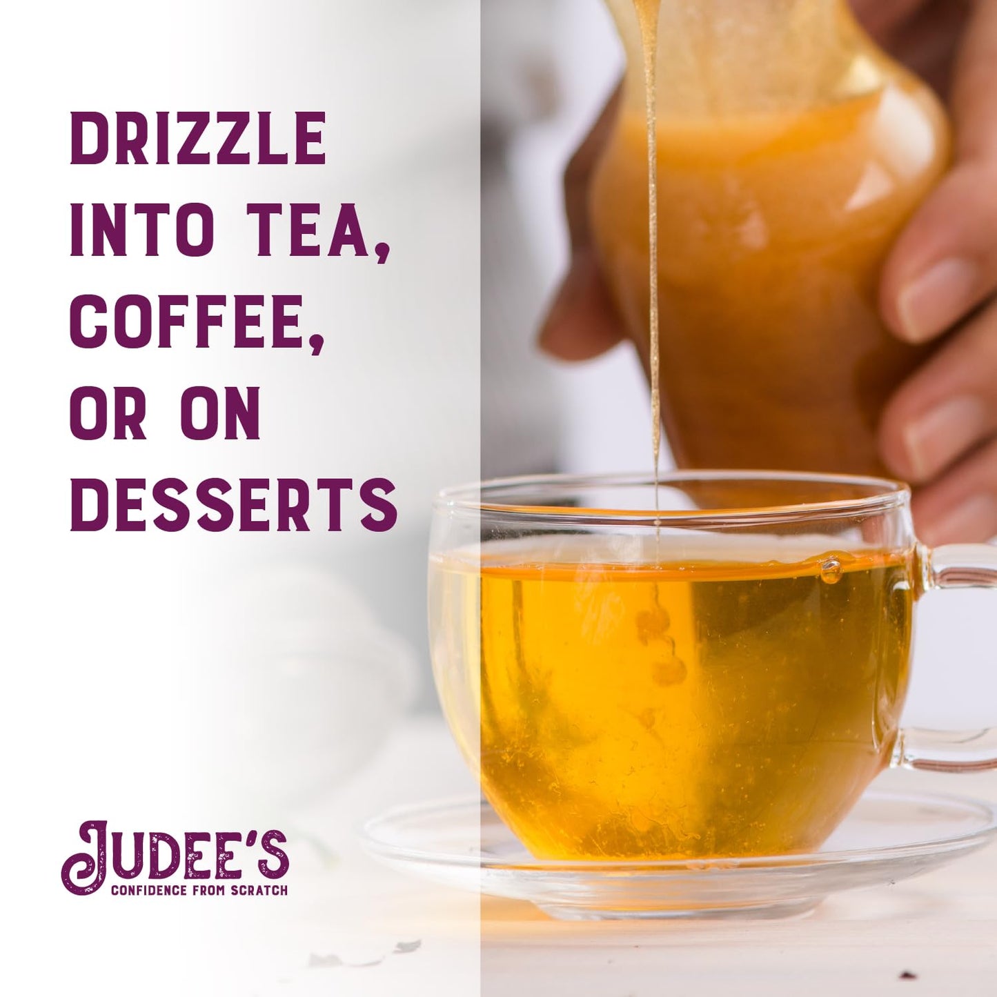 Judees Pure Raw Honey Sticks - Gluten-Free On-the-Go Snacks - 50 Count - 7-Inch Straws for Tea, Coffee, and Desserts